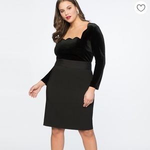 ELOQUII Scallop Neckline Sheath Dress